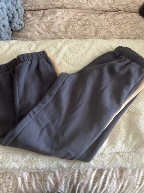Edikted Charcoal Jogger Pants with Tan Side Stripe